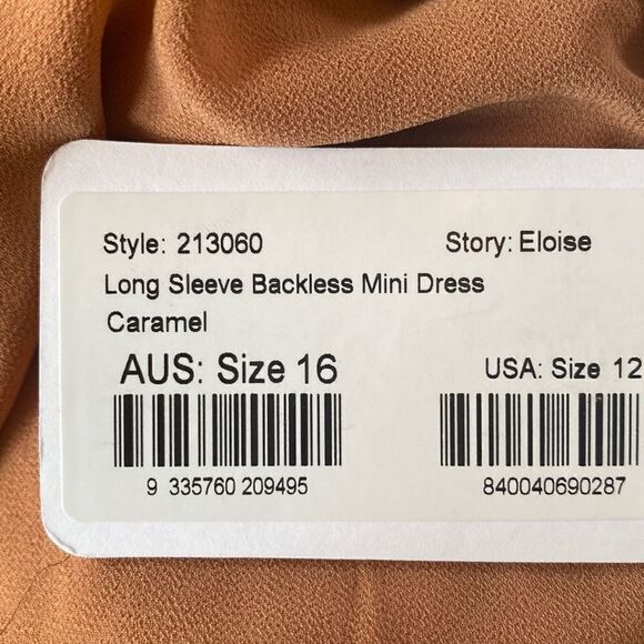 Free People - Shona Joy - LA LUNE LONG SLEEVE BACKLESS MINI DRESS - Picture 6 of 8